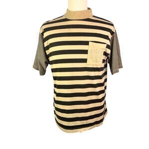 Vintage 90s Stripped Jed Wear T Shirt Size L 100% Cotton!